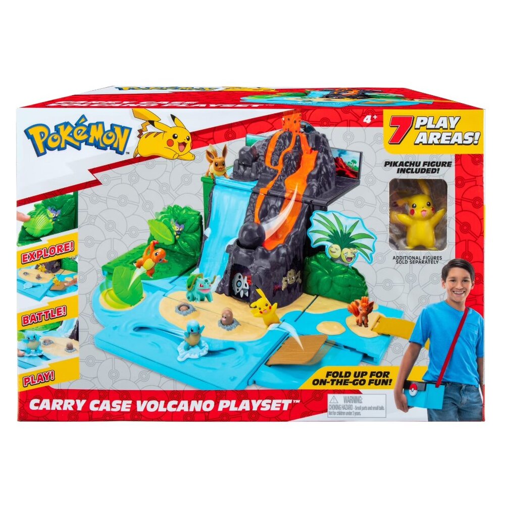 Pokémon Volcano Playset Carry Case with Pikachu Figure - New / Sealed